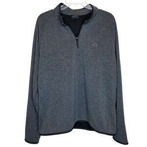 Oakley Men's Grey 1/4 Zip Size Large Performance Pullover Black Piping